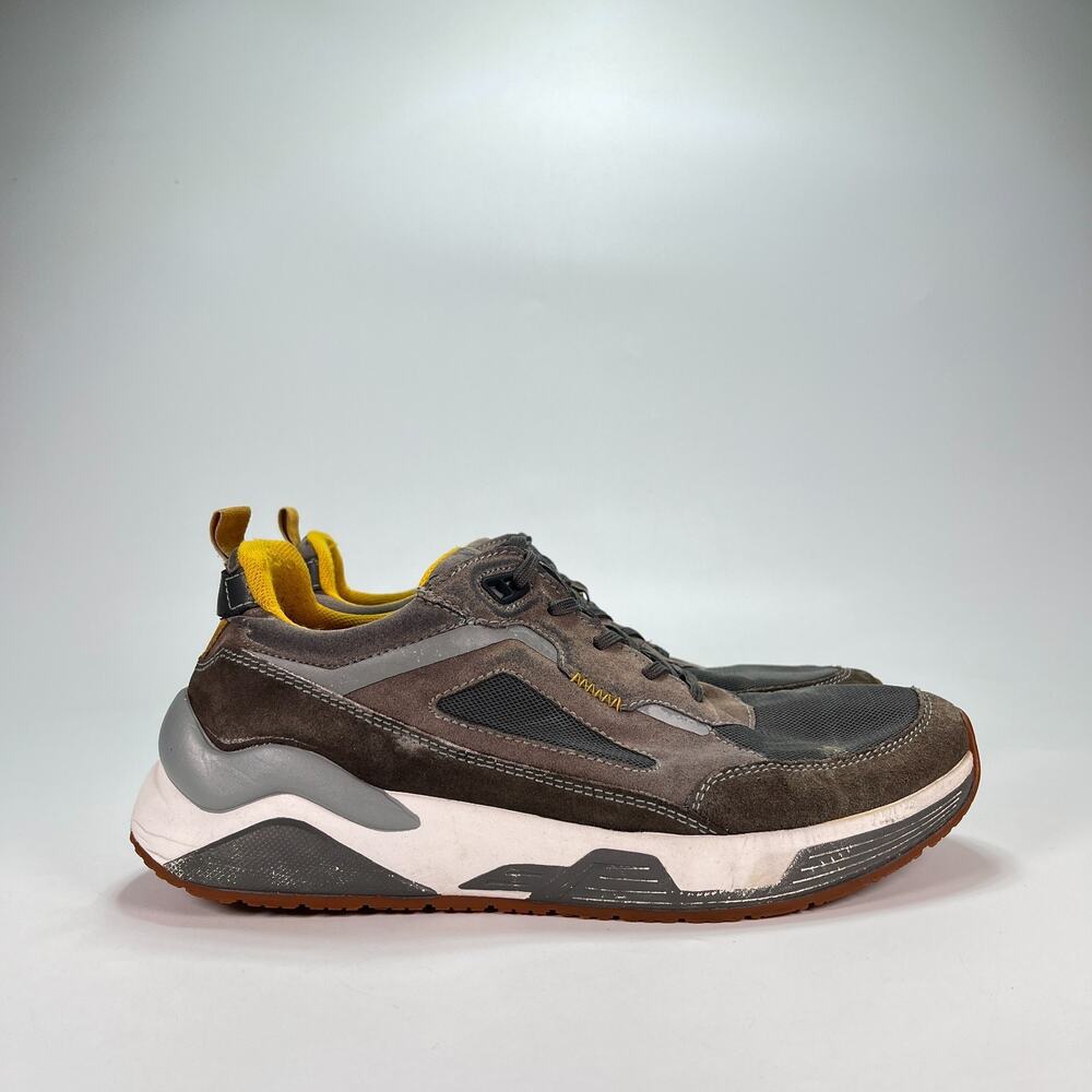 Flexi 408801 Brown Yellow Casual Leather Shoes Comfort Slip-On Mens Size 11